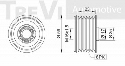 TREVI AUTOMOTIVE ap1168 -  Механизм свободного хода генератора